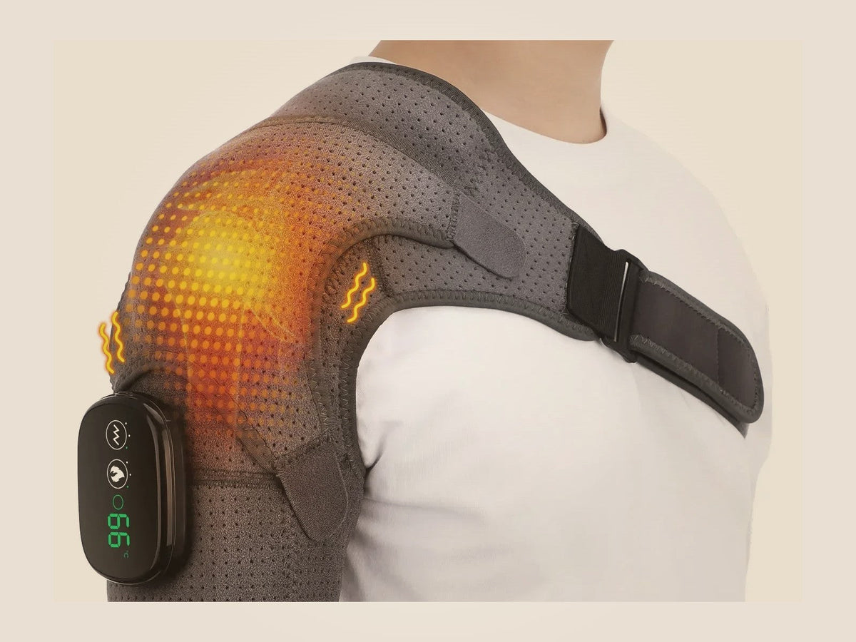 Cordless heated shoulder wrap compared with a heating pad