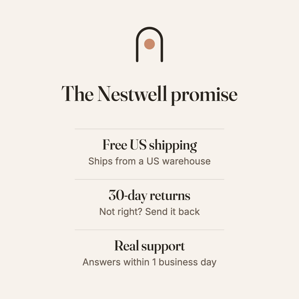 Nestwell promise: free US shipping and 30-day returns