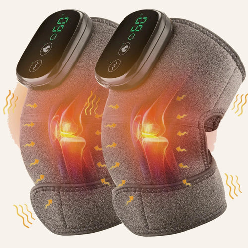 Pair of cordless heated knee wraps