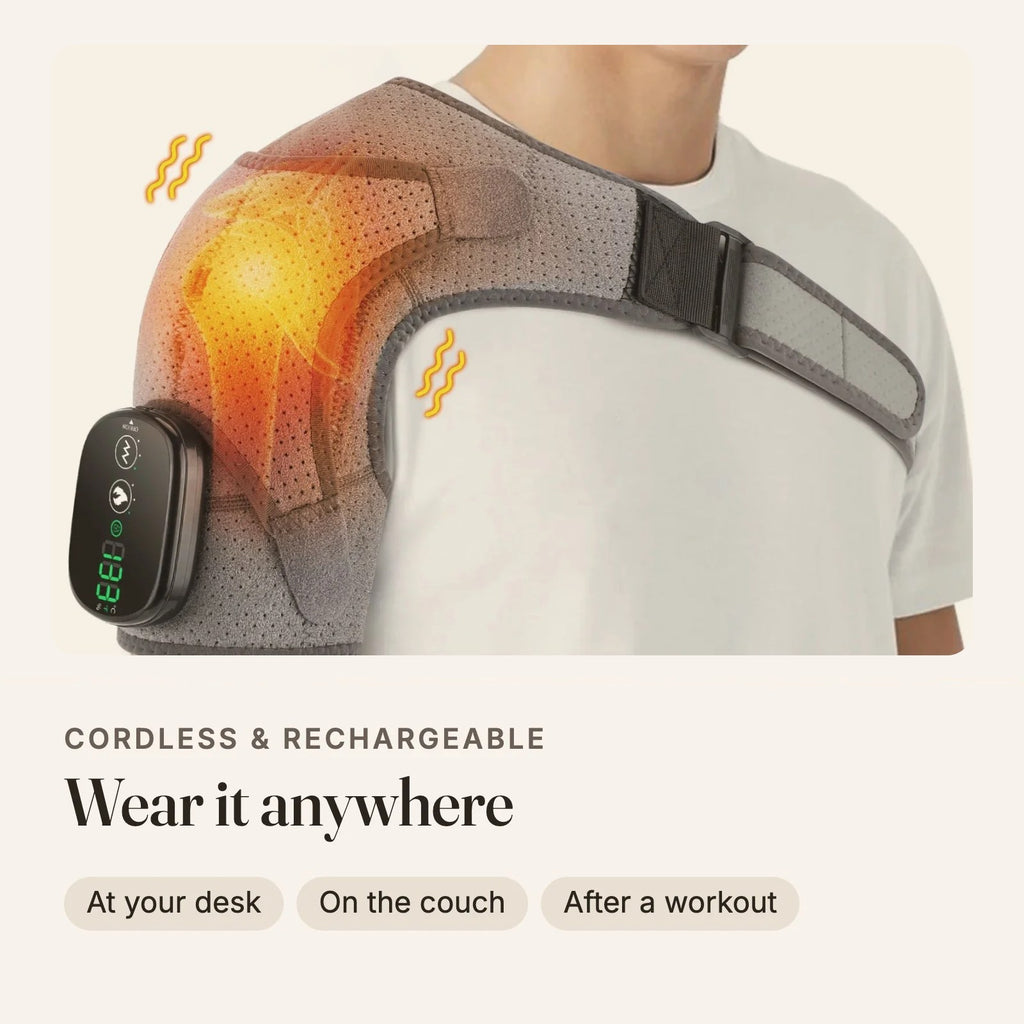 Cordless heated shoulder wrap you can wear anywhere